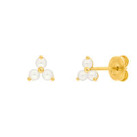 Ohrstecker Three Pearls, 18 Karat Gelbgold vergoldet