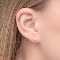 Ohrringe Drops mit Diamanten, 18 K Weßgold