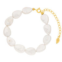 Perlenarmband VALENTINE PEARLS, 18 Karat Gelbgold vergoldet