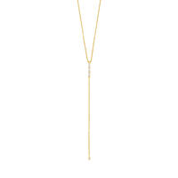Y-Halskette ICE CUBE, 18 K Gelbgold vergoldet