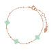 Armkette 3 Clover Gem, Amazonit, 18 Karat Rosegold vergoldet