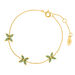 Armkette 3 Leaf Flower, Aventurin, 18 Karat Gelbgold vergoldet