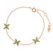 Armkette 3 Leaf Flower, Aventurin, 18 Karat Rosegold vergoldet