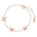 Armkette 3 Leaf Flower, Rosenquarz, 18 Karat Rosegold vergoldet