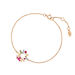 Armkette CUBE FLOWER, Multi Colour Zirkonia, 18 K Rosegold vergoldet