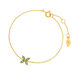 Armkette Leaf Flower, Aventurin, 18 Karat Gelbgold vergoldet
