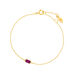 Armkette Rhodolith SQUARE, 14 Karat Gelbgold
