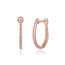 Creole Oval S mit Diamanten, 18 Karat Rosegold