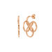 Creolen Clover Charm, klein, 18 K Rosegold vergoldet