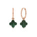 Creolen Clover Gem, Malachit, 18 Karat Rosegold vergoldet