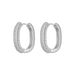Creolen PAVE Wei, 925 Sterlingsilber
