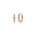 Creolen Three Gems, Blauer Topas, 18 K Rosegold vergoldet Creolen Three Gems, Blauer Topas, 18 K Rosegold vergoldet