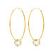Creolen Zirkonia Flower, 18 K Gelbgold vergoldet
