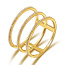 Ring Triple mit Diamanten, 18 Karat Gelbgold