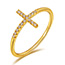 Ring Kreuz mit Diamanten, 18 K Gelbgold