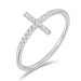 Ring Kreuz mit Diamanten, 18 Karat Weigold