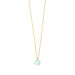 Halskette Heart Stone, 18 K Gelbgold vergoldet, Aqua Chalzedon