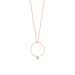 Halskette Rain Drop Circle, 18 Karat Rosegold vergoldet, Aqua Chalzedon