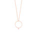 Halskette Rain Drop Circle, 18 Karat Rosegold vergoldet, Rosenquarz