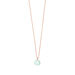 Halskette Heart Stone, 18 K Rosegold vergoldet, Aqua Chalzedon