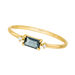 Ring London Blue Topaz SQUARE, 14 Karat Gelbgold, Gr.52 