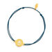 Freundschaftsarmband Hand der Fatima, 14 K Gelbgold, Navy