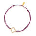 Freundschaftsarmband Kleeblatt mit Diamanten, 18 Karat Gelbgold, Bordeaux