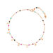Fu�kette Rainbow, 18 K Rosegold vergoldet, Multi Gems
