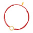 Glücksarmbändchen Circle Zirkonia, Gelbgold vergoldet, Rot