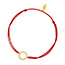 Glcksarmbndchen Circle Zirkonia, Gelbgold vergoldet, Rot