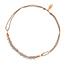 Glcksarmbndchen Labradorit, 18 K Rosegold vergoldet, Beige