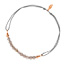 Glcksarmbndchen Labradorit, 18 K Rosegold vergoldet, Grau