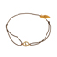 Glcksarmband PEACE mit Zirkonia, 18 K Gelbgold vegoldet, Beige