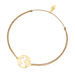 Glcksarmband Weltkugel, 18 K Gelbgold vergoldet, Beige