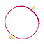 Glcksbndchen Best Sister, 18 K Gelbgold vergoldet, Fuchsia