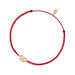 Glcksbndchen Brezn mit Zirkonia, 18 K Gelbgold vergoldet, Rot