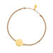 Glcksbndchen Disc CLOVER, Gelbgold vergoldet, Beige