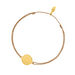 Glcksbndchen Disc HEART, Gelbgold vergoldet, beige