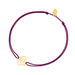 Glcksbndchen Heart Flower, 18 K Gelbgold vergoldet, Bordeaux