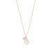 Halskette Barockperle/Bergkristall, 60cm, 18 K Rosegold vergoldet