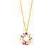 Halskette CUBE FLOWER, Multi Colour Zirkonia, 18 K Gelbgold vergoldet