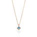 Halskette Cabochon, Blauer Topas, 14 Karat Rosegold