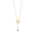 Halskette Clover Charm, Aqua Chalzedon, 18 Karat Gelbgold vergoldet