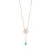 Halskette Clover Charm, Aqua Chalzedon, 18 Karat Rosegold vergoldet