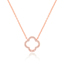 Halskette Clover mit Diamanten, 18 Karat Rosegold