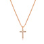 Halskette Kreuz mit Diamanten, 18 K Rosegold