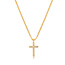 Halskette Kreuz mit Diamanten, 18 Karat Gelbgold