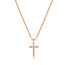 Halskette Kreuz mit Diamanten, 18 Karat Rosegold