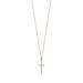 Halskette Kreuz mit Zirkonia, 18 Karat Rosegold vergoldet