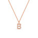 Halskette Letter B, 14 K Rosegold mit Diamanten